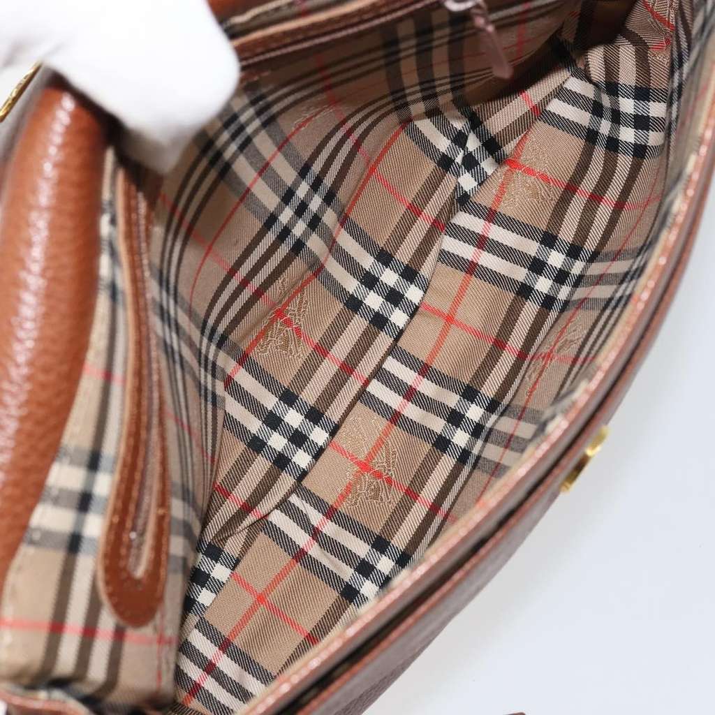 Burberry Vintage Shoulder Bag Brown Leather Good condition - Box View