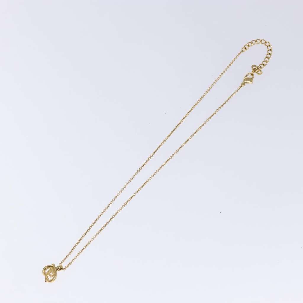 Christian Dior CD Pendant Necklace Gold Metal Good condition - Back View