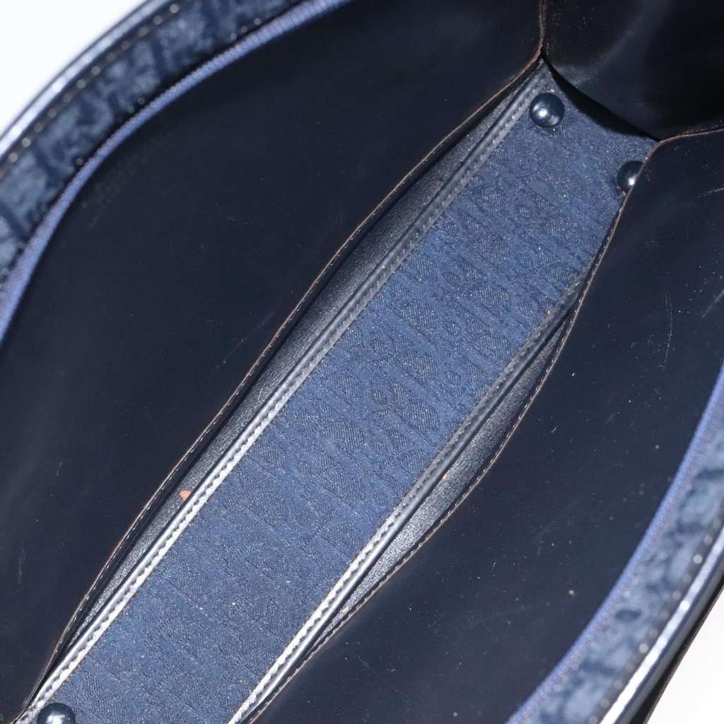 Christian Dior Vintage Trotter Handbag Navy Canvas Good condition - Box View