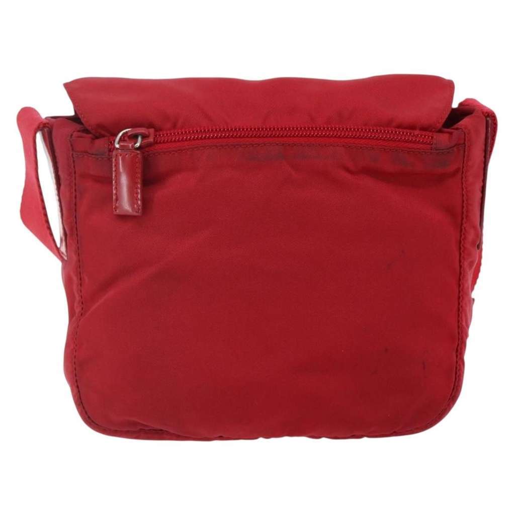Prada Buckle Messenger Bag Red Good condition - Back View