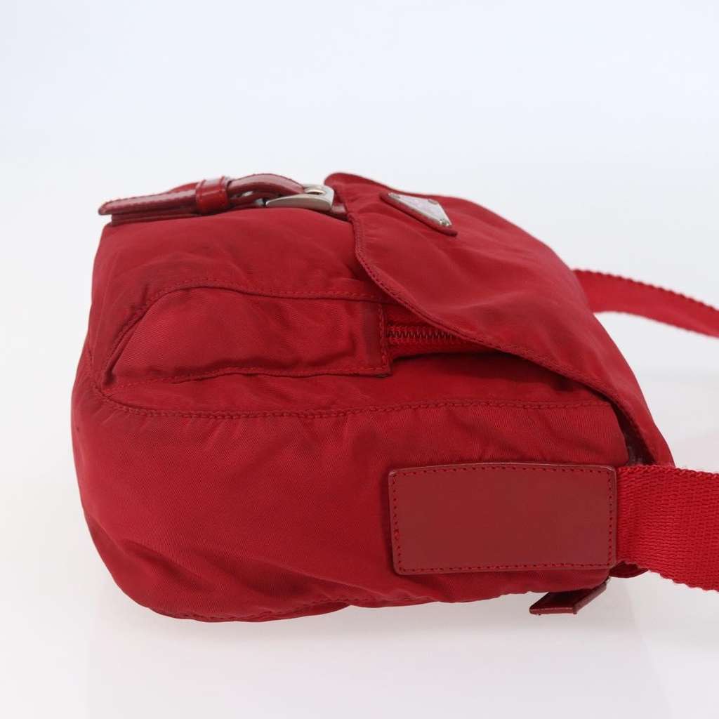 Prada Buckle Messenger Bag Red Good condition - Model View