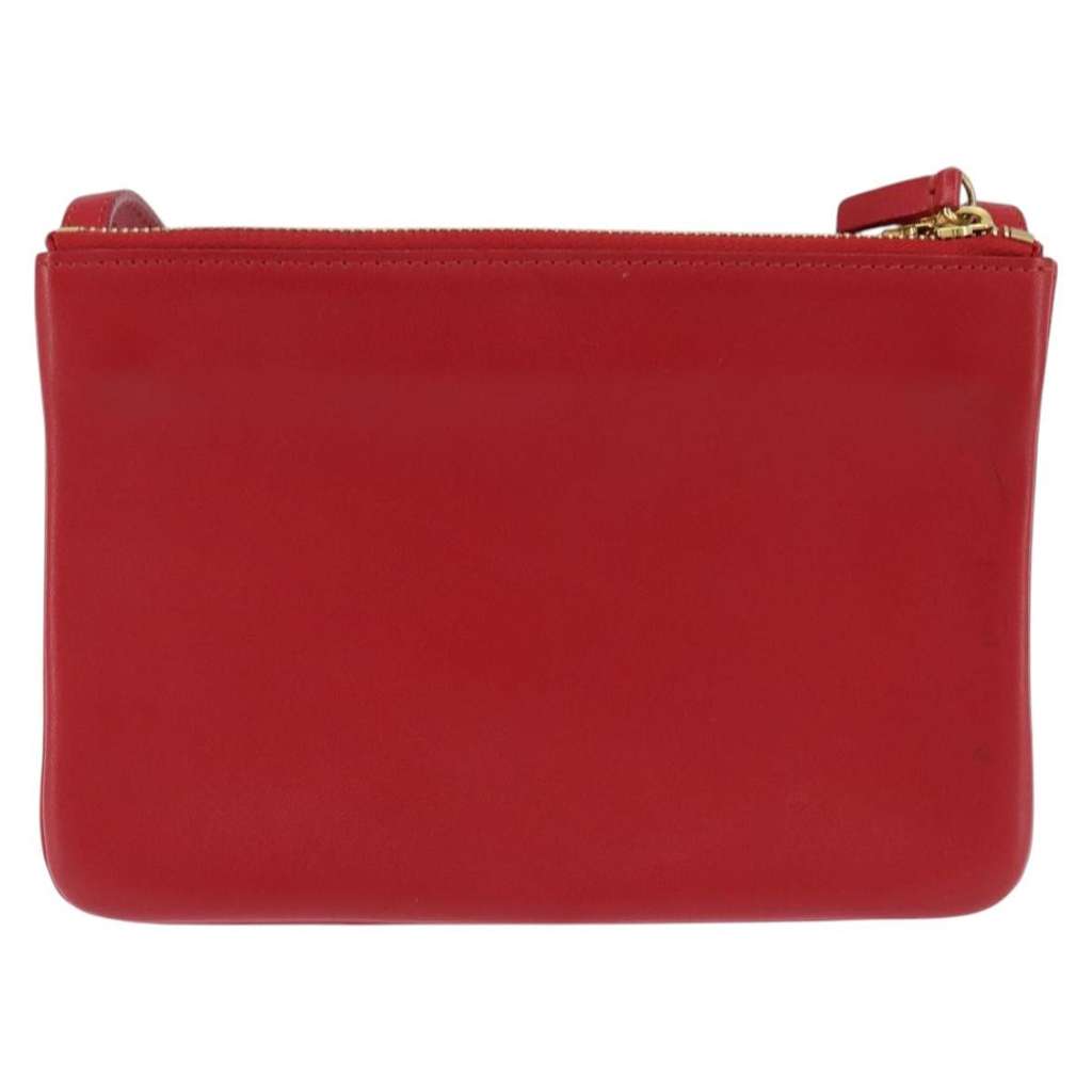 Celine Trio Crossbody Bag Red Leather Good condition - Back View