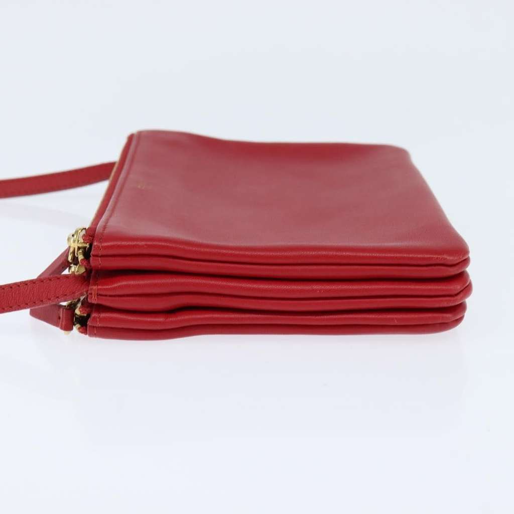 Celine Trio Crossbody Bag Red Leather Good condition - Inside View