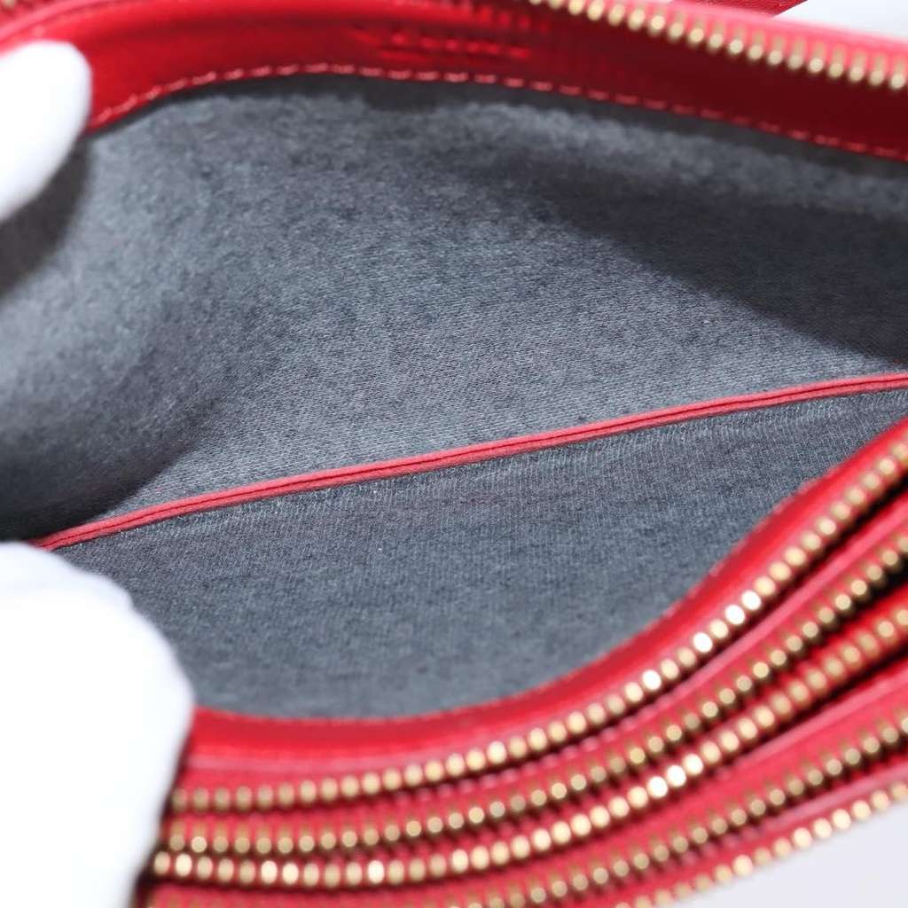 Celine Trio Crossbody Bag Red Leather Good condition - Box View