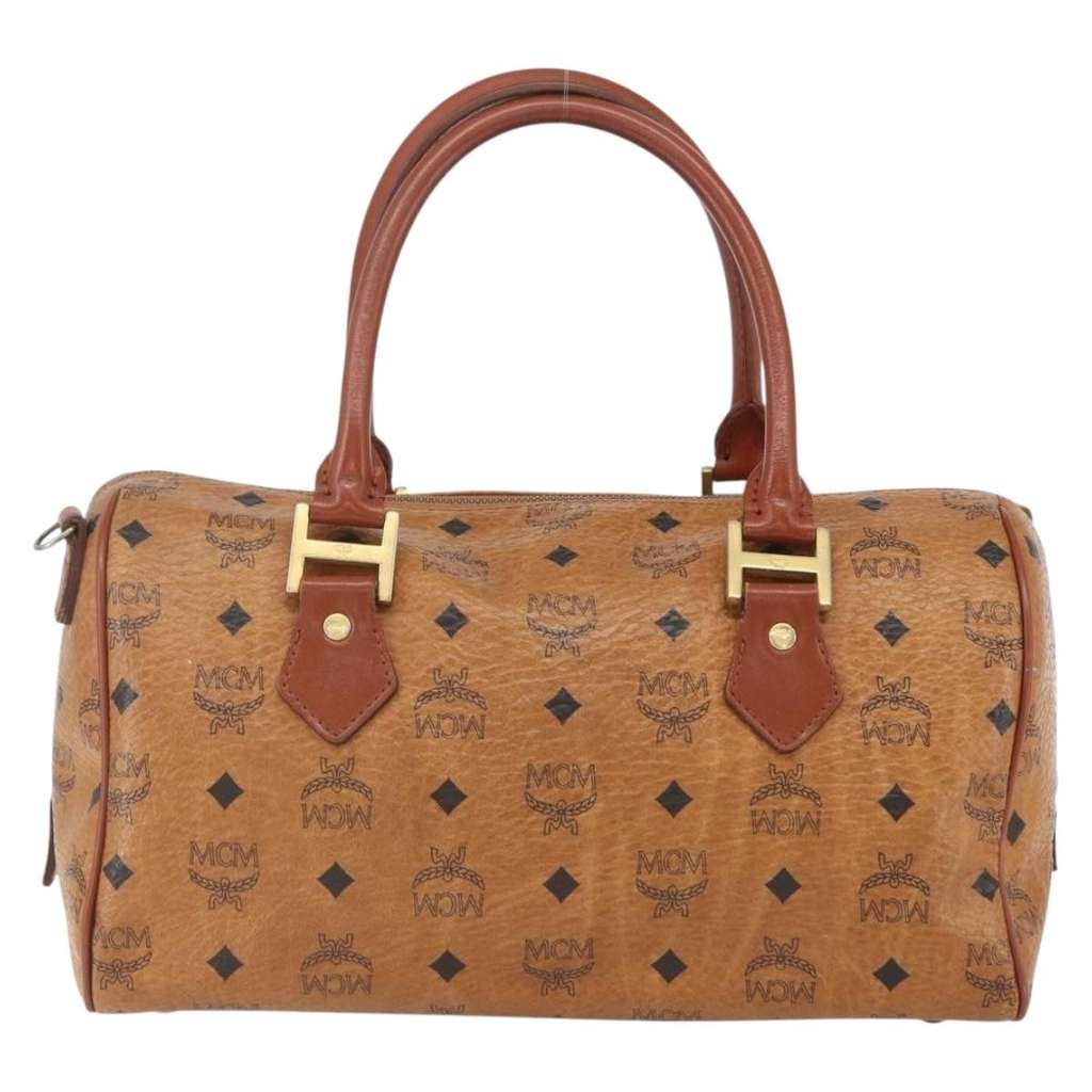 Mcm Visetos logogramme Handbag Brown Canvas Good condition - Back View