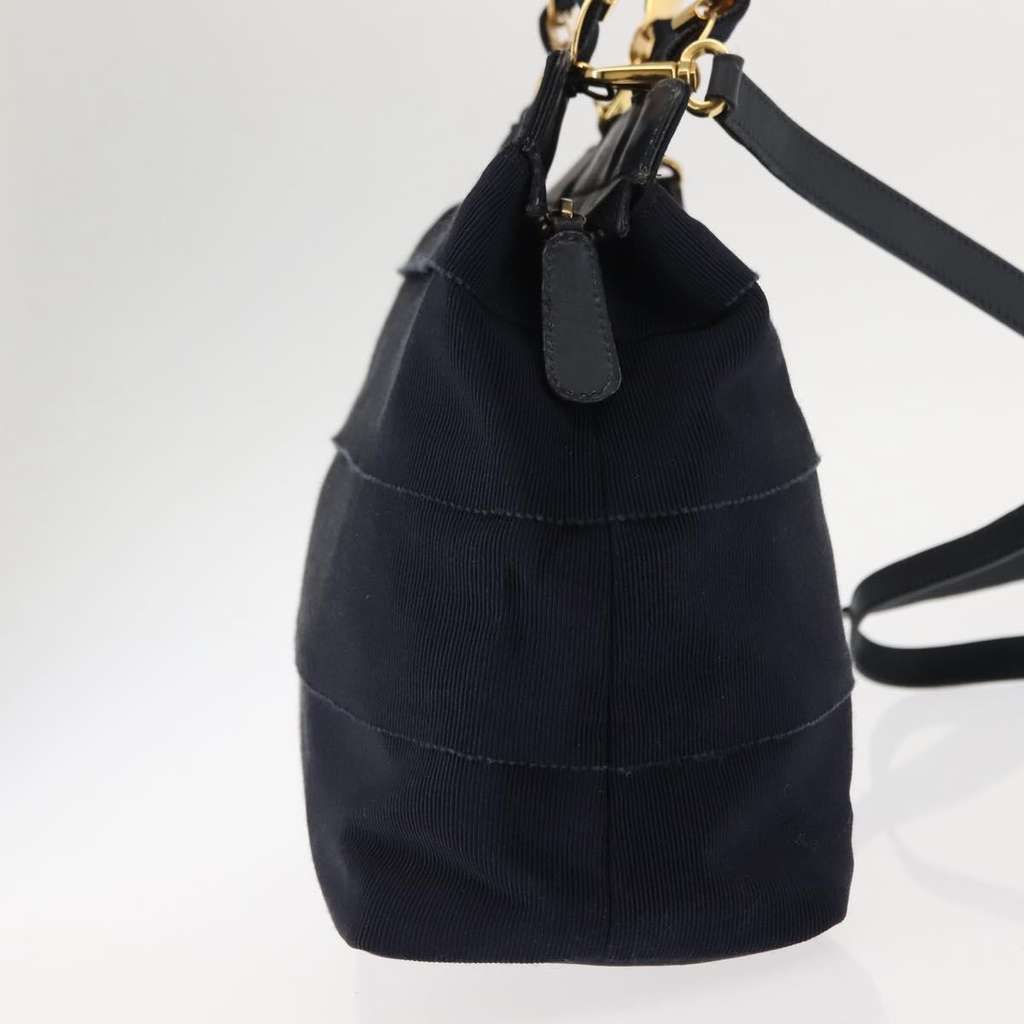 Salvatore Ferragamo Vala Handbag Navy Canvas Good condition - Model View