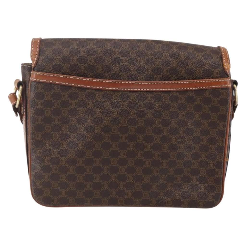 Celine Vintage Macadam Shoulder Bag Brown Canvas Good condition - Back View