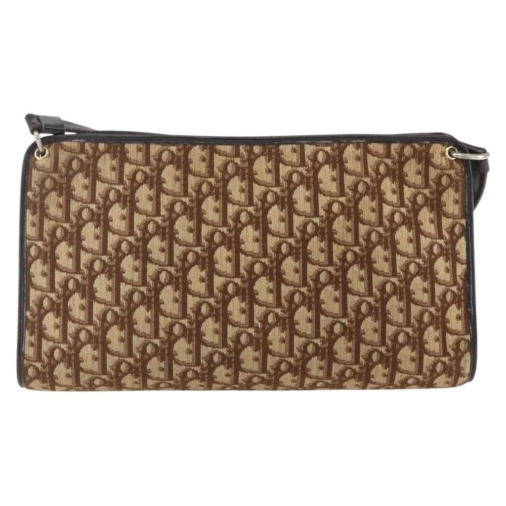 Christian Dior Vintage CD trotter Shoulder bag Beige Canvas Good condition - Back View