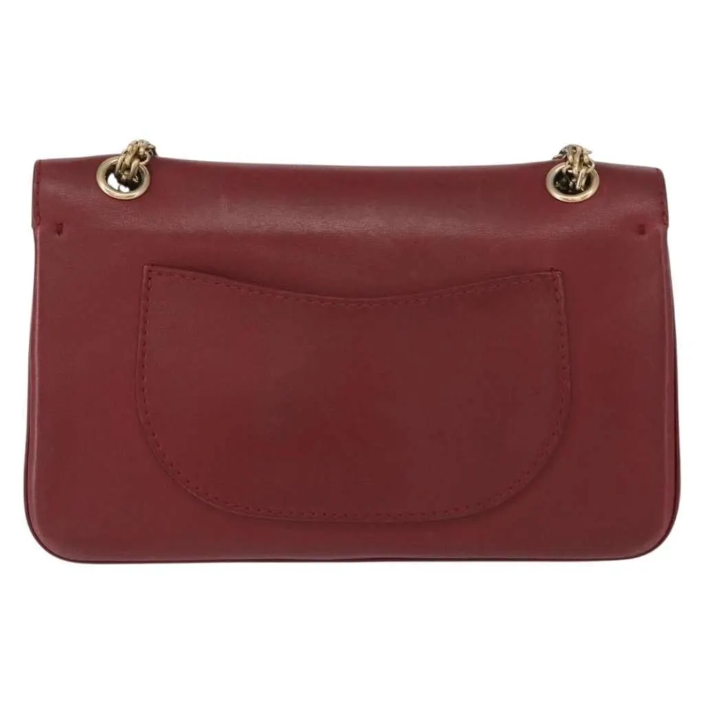 Chanel Nude Reissue 2.55 Flap Bag Red Leather Good - Back View