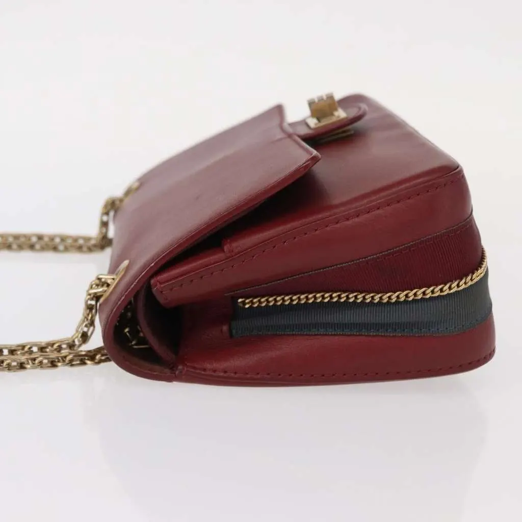 Chanel Nude Reissue 2.55 Flap Bag Red Leather Good - Model View