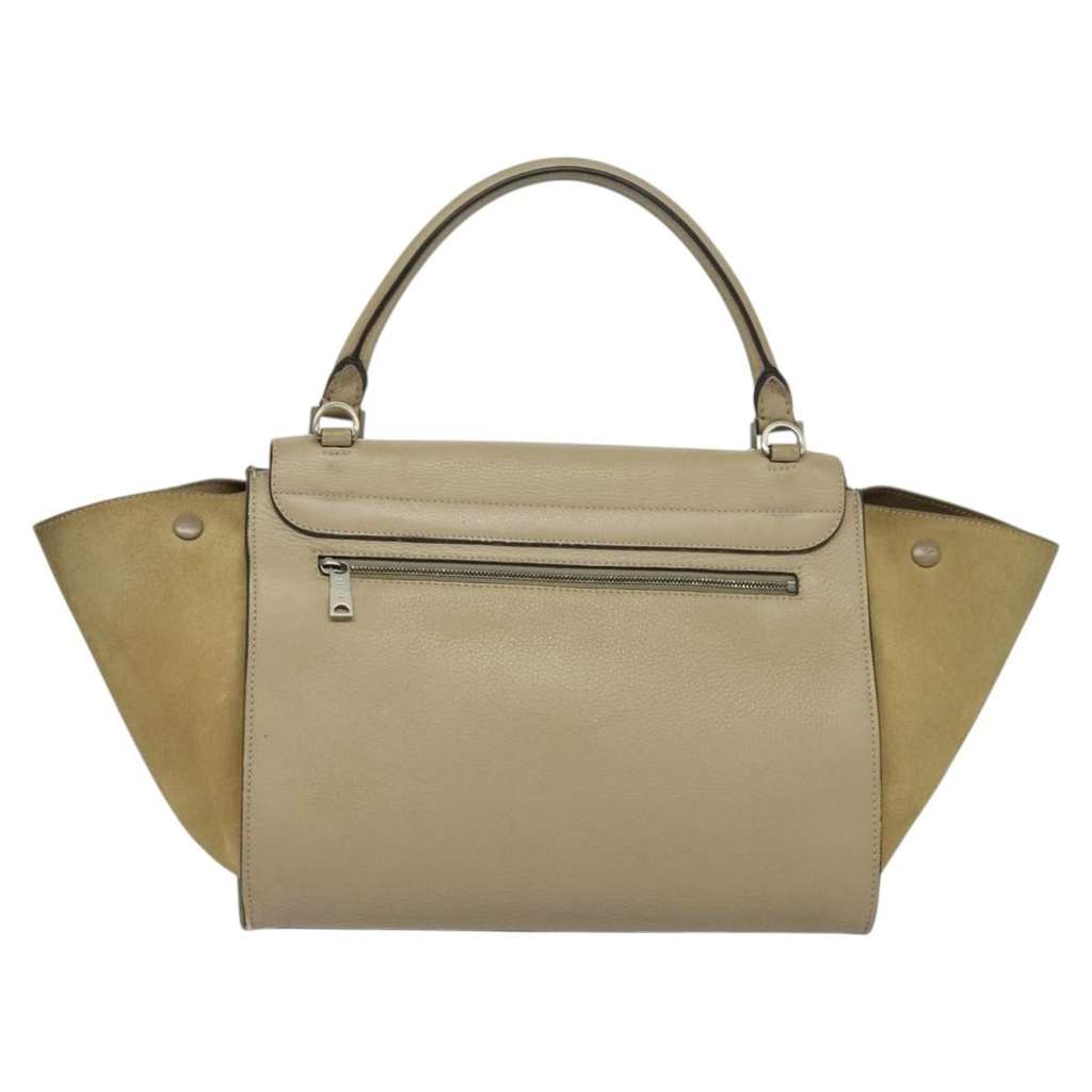 Celine Trapeze Bag Beige Leather Good condition - Back View