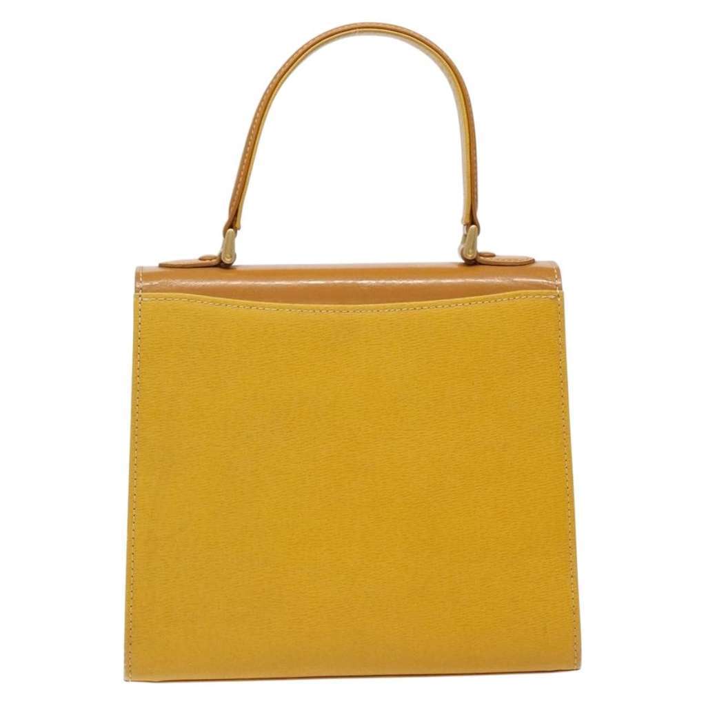 Burberry Vintage Handbag Yellow Leather Good condition - Back View