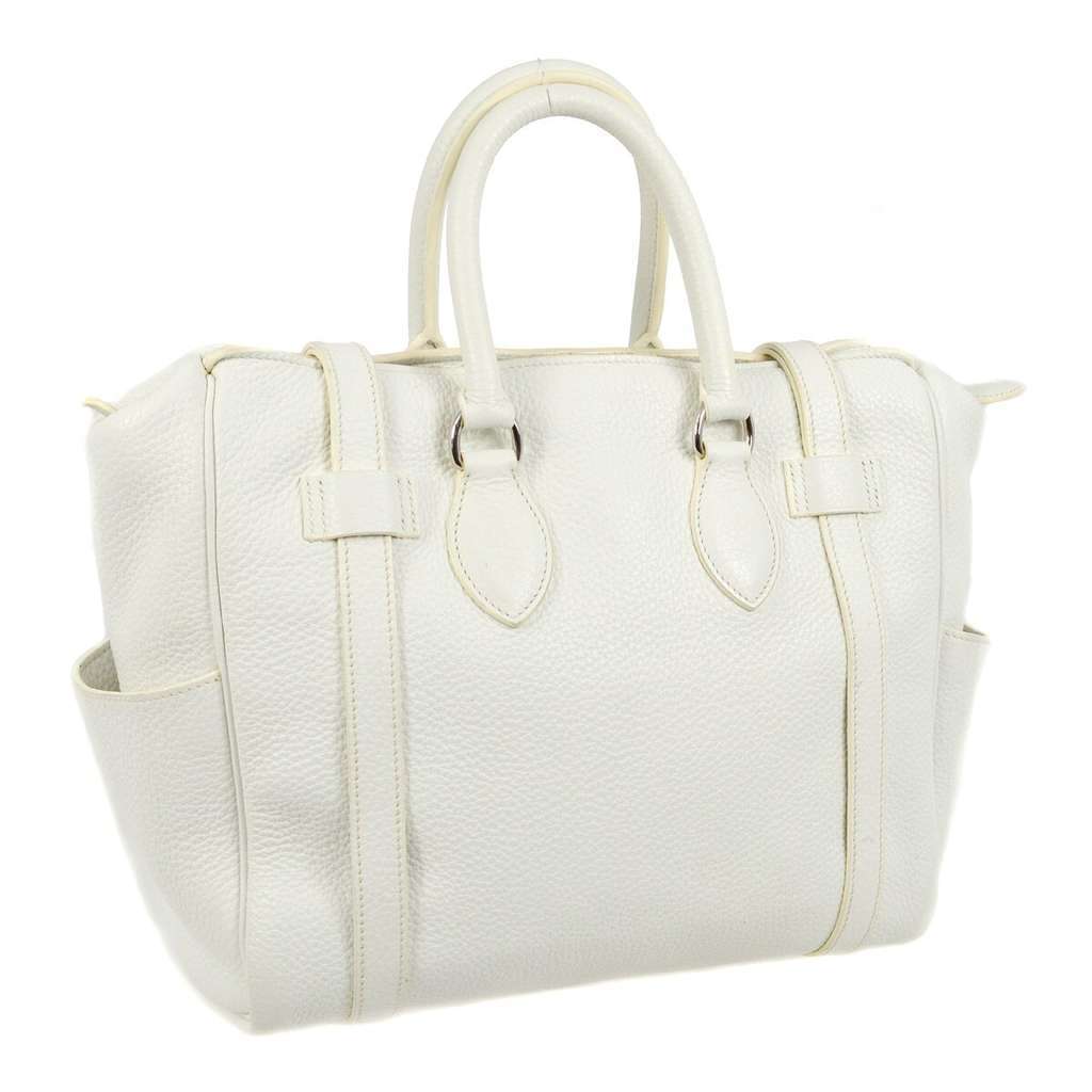 Hermès Pursangle Bag White Leather Good condition - Back View