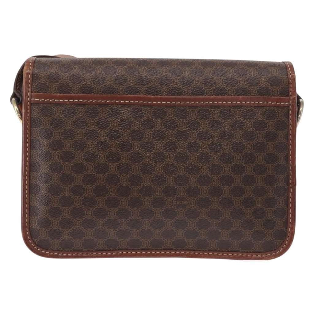 Celine Vintage Macadam Shoulder Bag Brown Canvas Good condition - Back View