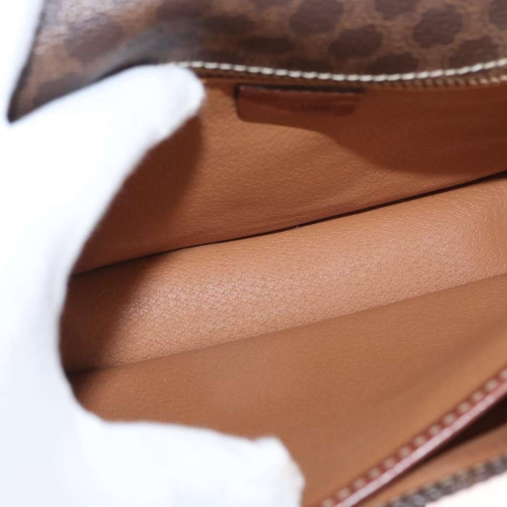 Celine Vintage Macadam Shoulder Bag Brown Canvas Good condition - Box View