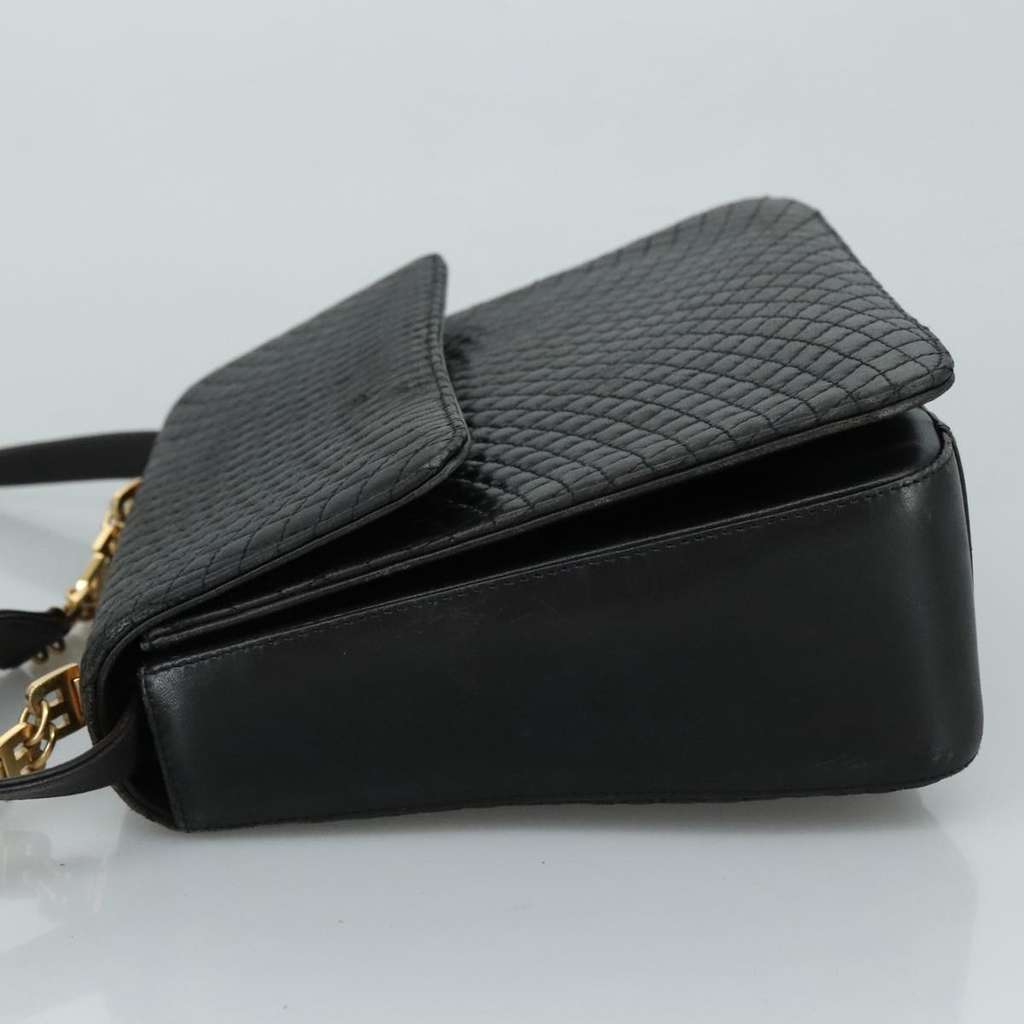 Bally Vintage Flap Handbag Black Leather Good condition - Model View