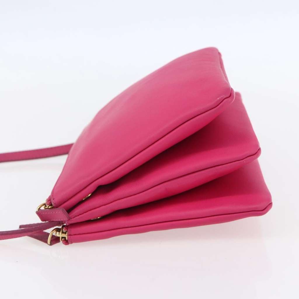 Celine Trio Crossbody Bag Pink Leather Good condition - Inside View
