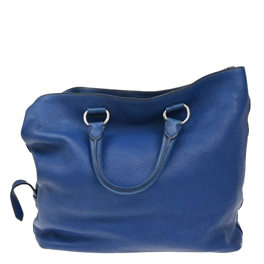 Prada Vintage Tote Blue Leather Good condition - Back View
