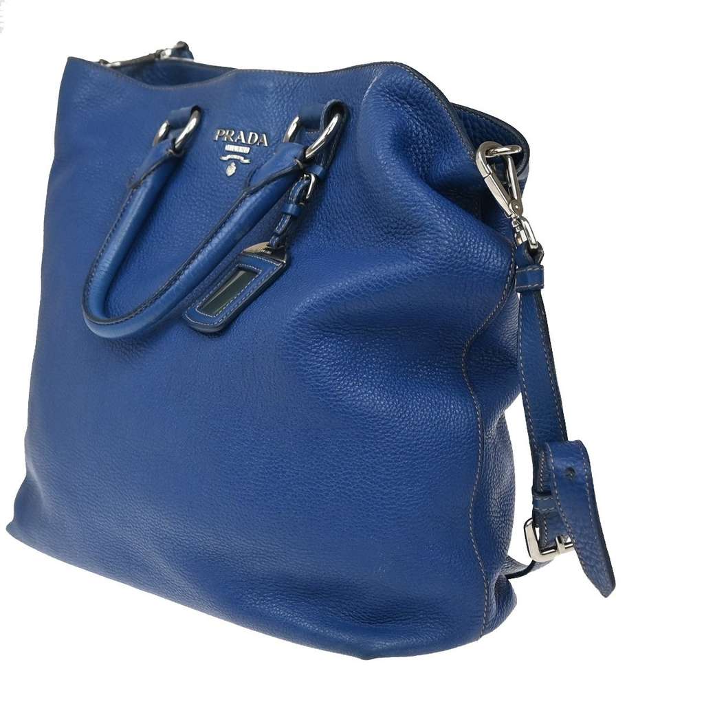 Prada Vintage Tote Blue Leather Good condition - Inside View