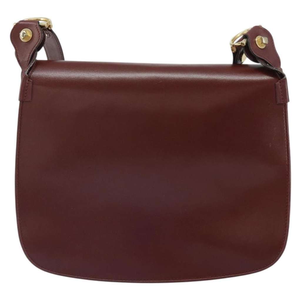 Cartier Must de Cartier Shoulder Bag Burgundy Leather Good condition - Back View