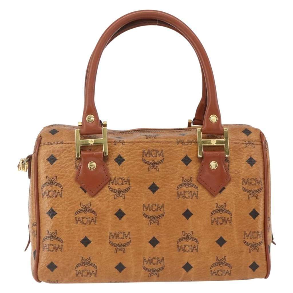 Mcm Visetos logogramme Handbag Brown Canvas Good condition - Back View