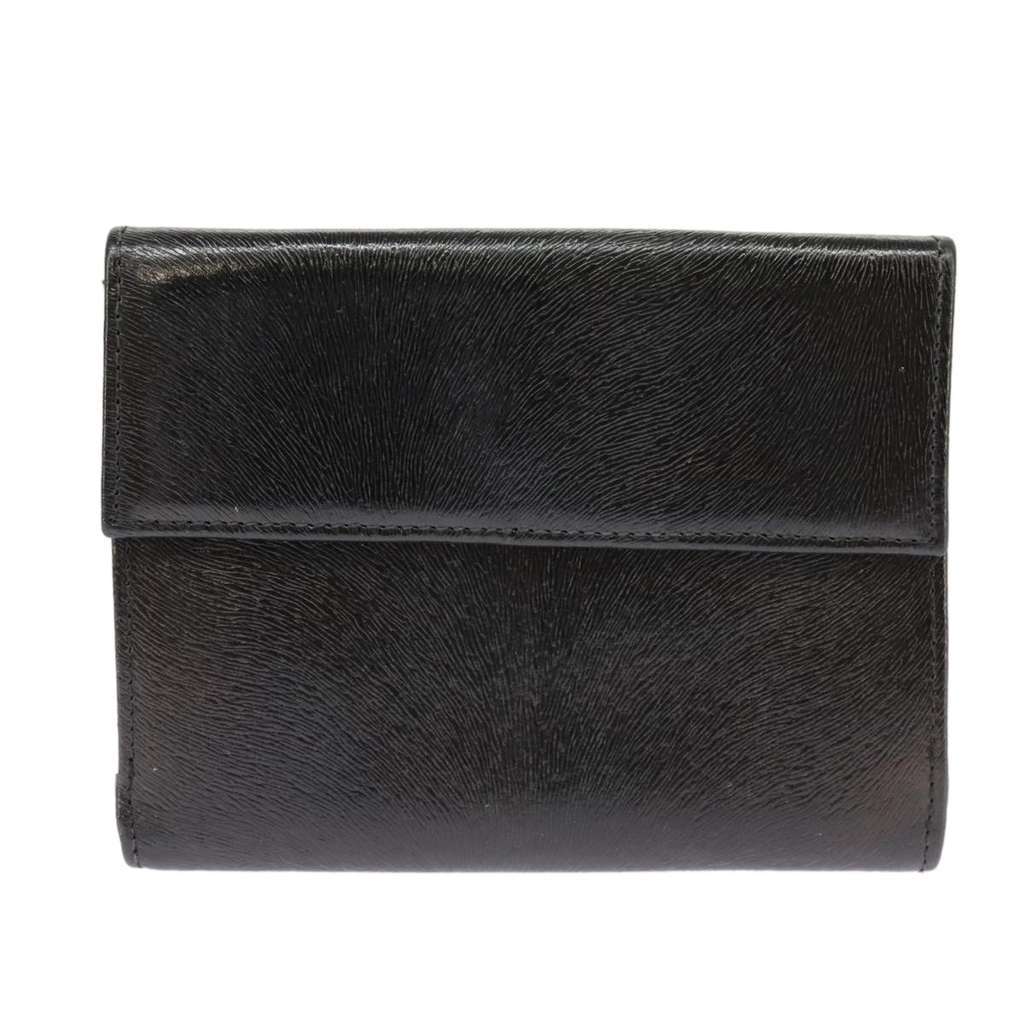 Fendi Bifold Flat Wallet Black Leather Good condition - Back View