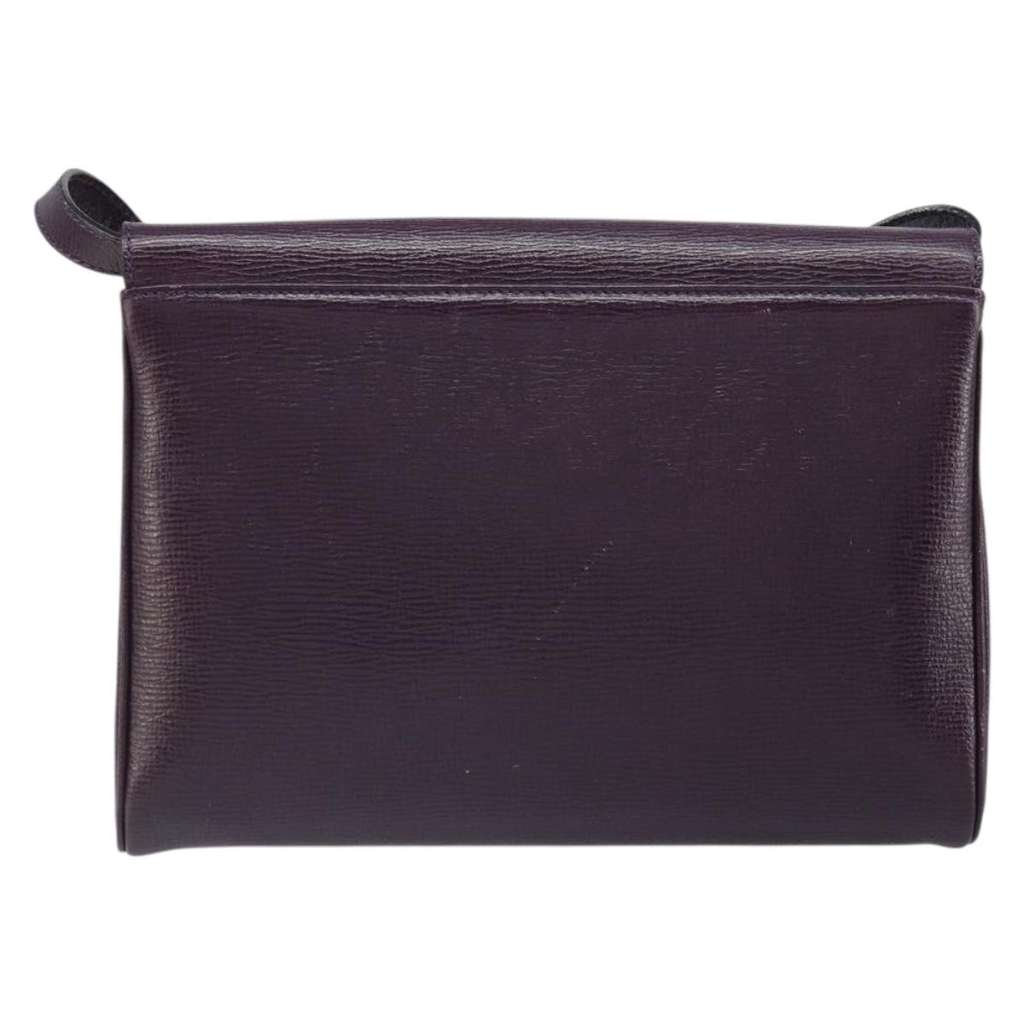 Celine Circle Logo Shoulder Bag Purple Leather Good condition - Back View