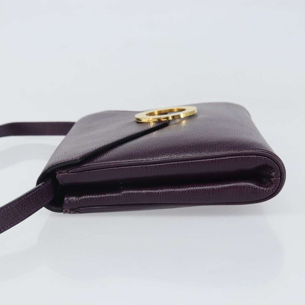 Celine Circle Logo Shoulder Bag Purple Leather Good condition - Model View