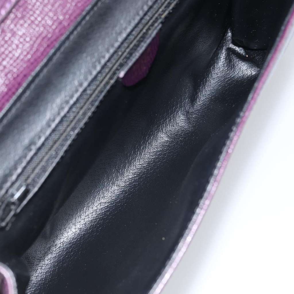 Celine Circle Logo Shoulder Bag Purple Leather Good condition - Box View