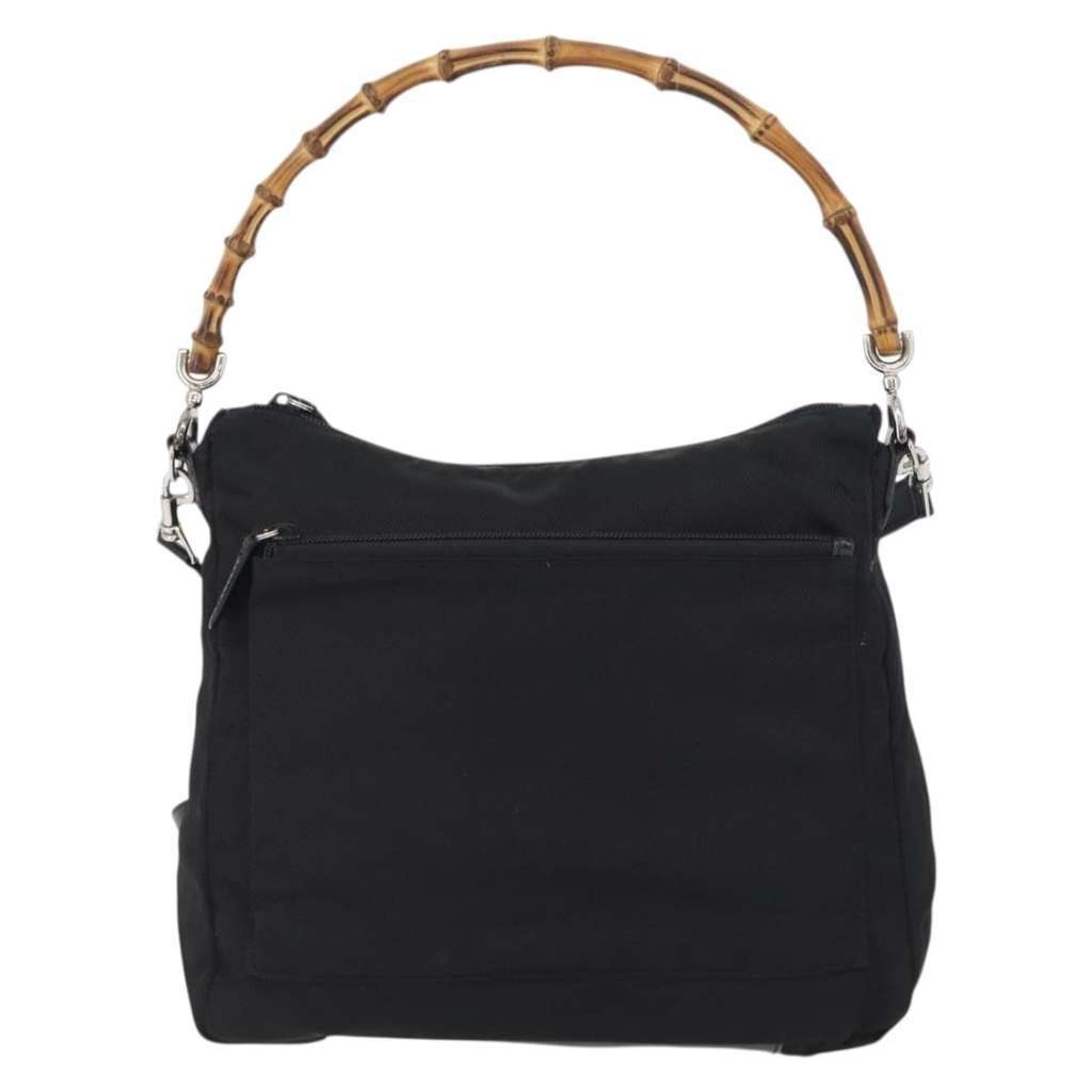 Gucci Vintage Bamboo Shoulder Bag Black Good condition - Back View