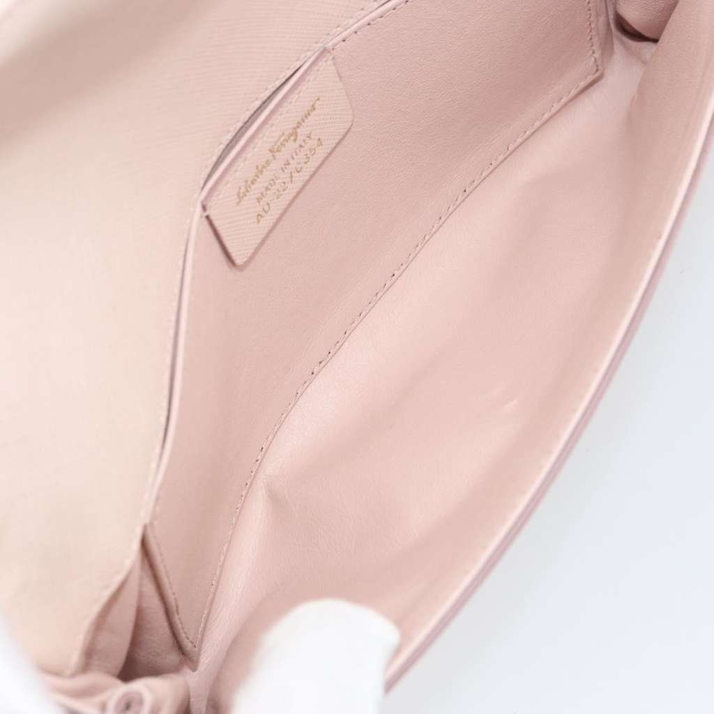 Salvatore Ferragamo Vala Shoulder Bag Pink Leather Good condition - Box View