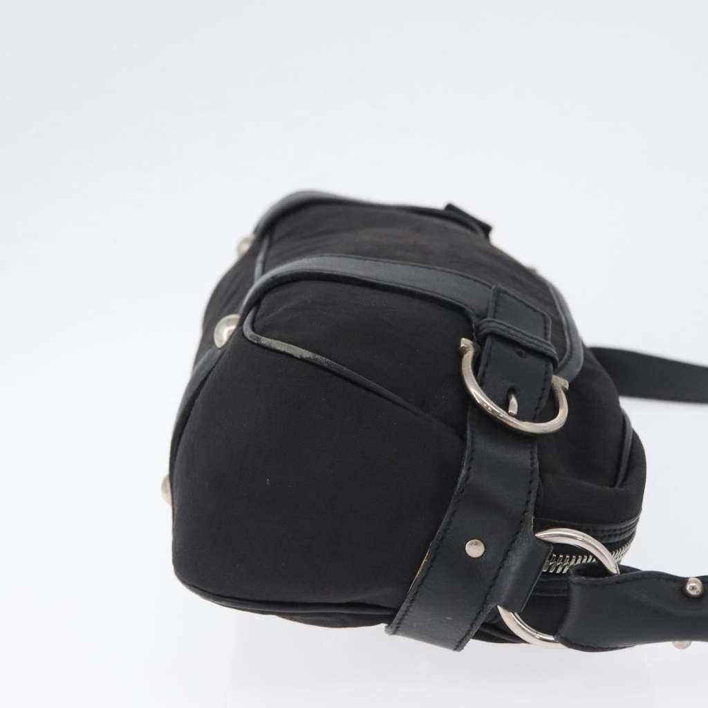 Salvatore Ferragamo Gancini Shoulder Bag Black Canvas Fair condition - Inside View