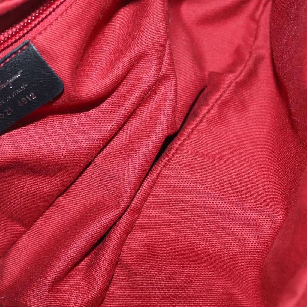 Salvatore Ferragamo Gancini Shoulder Bag Black Canvas Fair condition - Box View