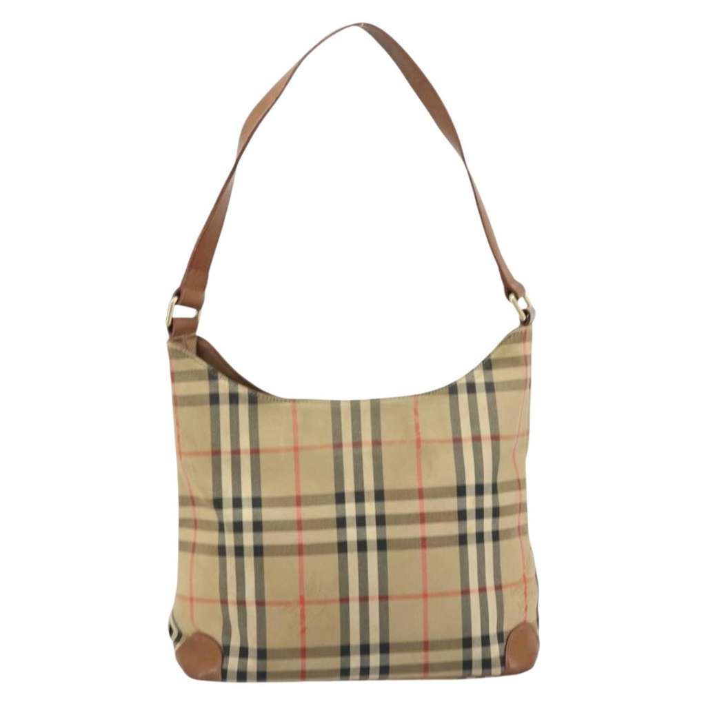 Burberry Nova check Shoulder bag Beige Canvas Good condition - Back View