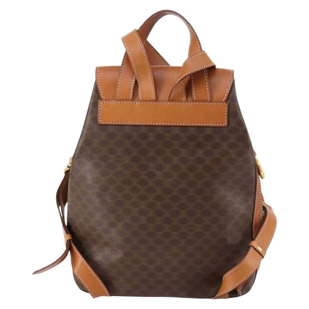 Celine Vintage Macadam Backpack Brown Canvas Good condition - Back View