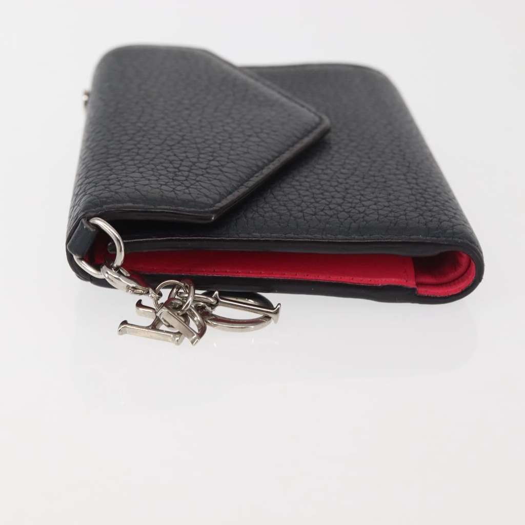 Christian Dior Diorissimo Envelope Wallet Navy Leather Good condition - Model View