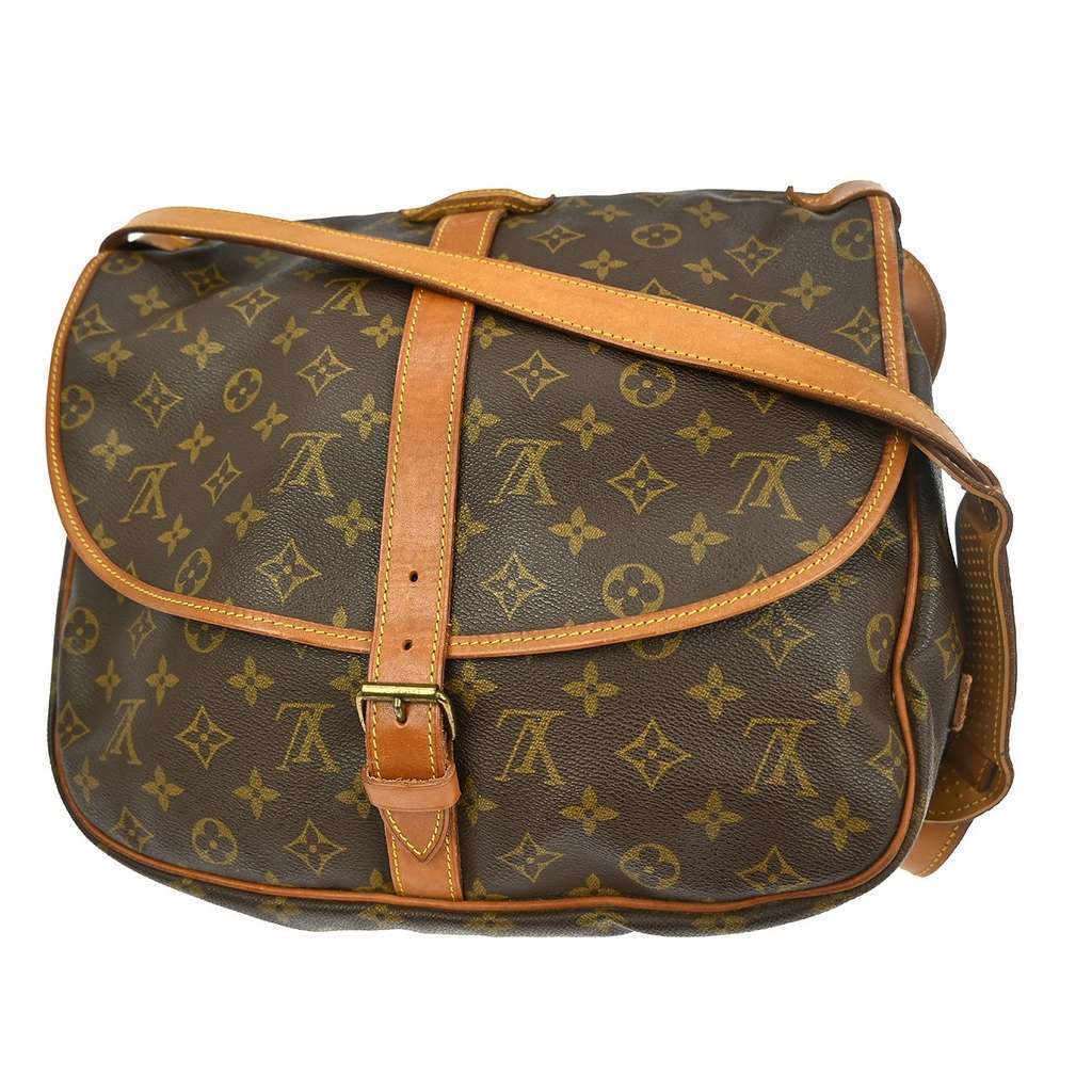Louis Vuitton Saumur Handbag Brown Canvas Good condition - Back View