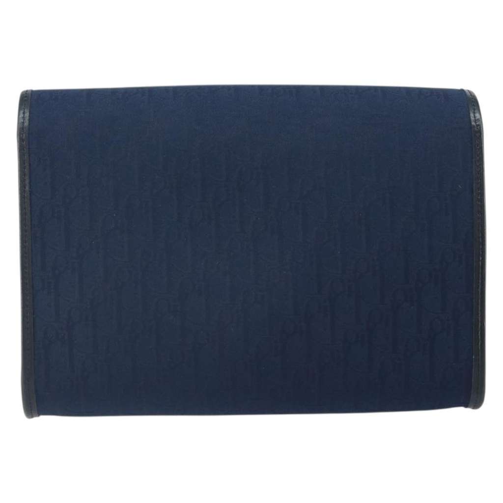 Christian Dior Vintage Trotter Shoulder Bag Navy Canvas Good condition - Back View