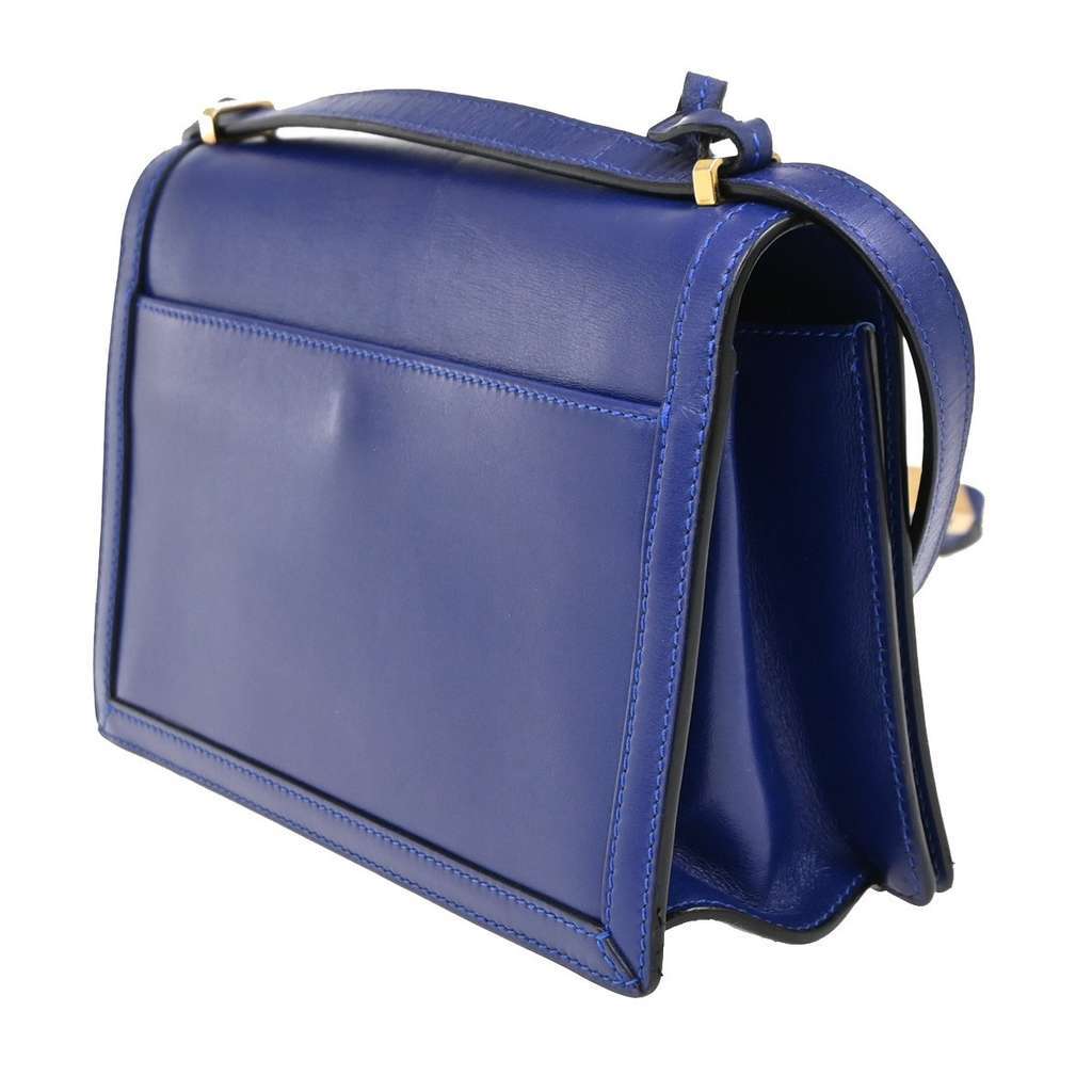 Loewe Barcelona Shoulder Bag Blue Leather Good condition - Model View