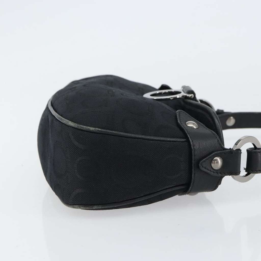 Salvatore Ferragamo Gancini Shoulder Bag Black Canvas Good condition - Inside View