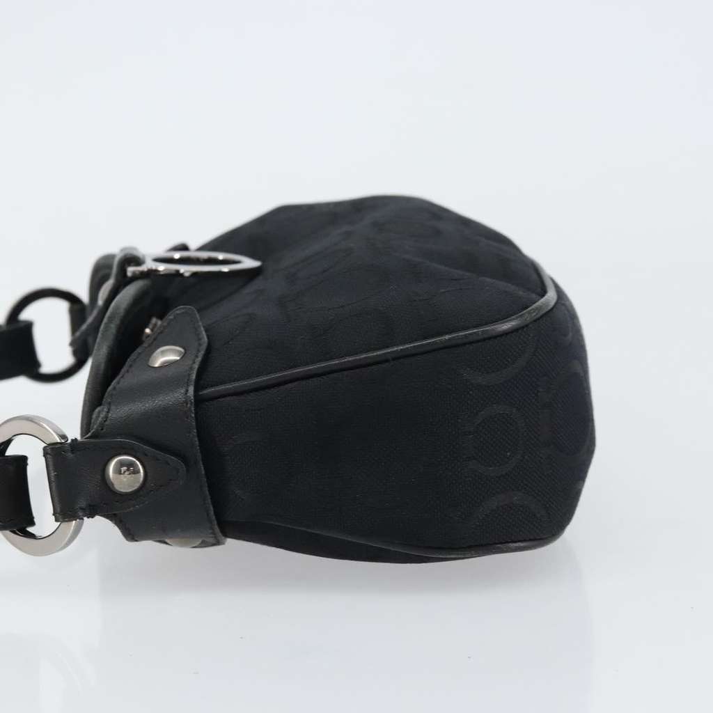 Salvatore Ferragamo Gancini Shoulder Bag Black Canvas Good condition - Model View