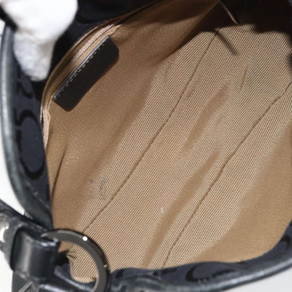 Salvatore Ferragamo Gancini Shoulder Bag Black Canvas Good condition - Box View