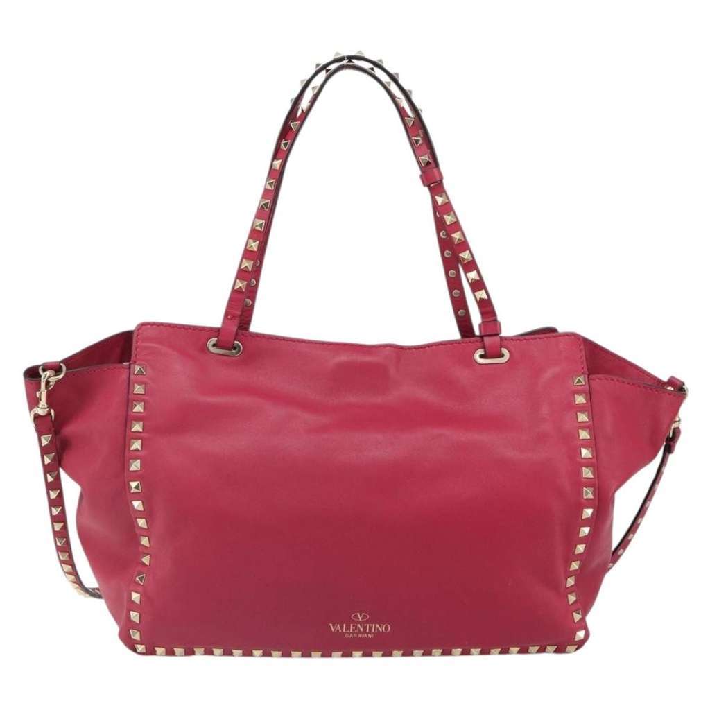 Valentino Garavani Rockstud Tote Pink Leather Good condition - Back View