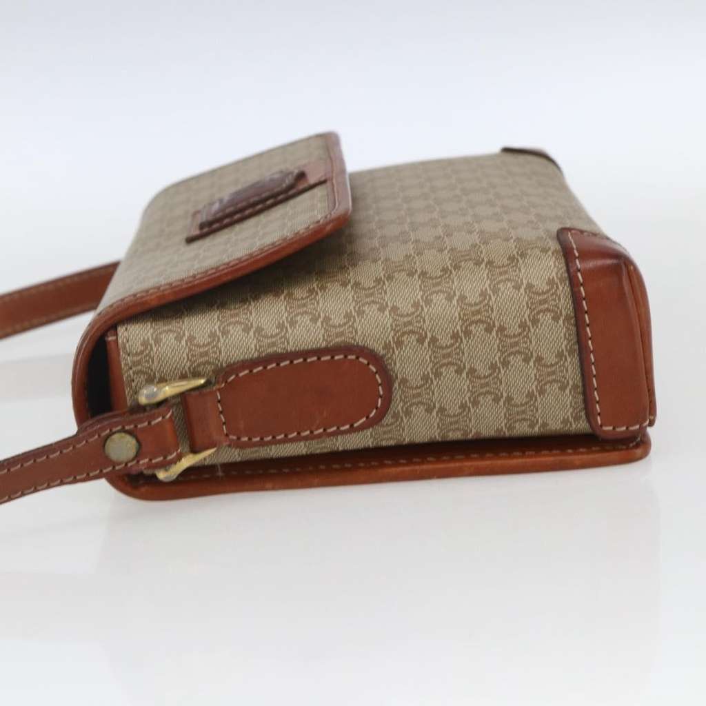 Celine Vintage Macadam Shoulder Bag Beige Canvas Fair condition - Model View