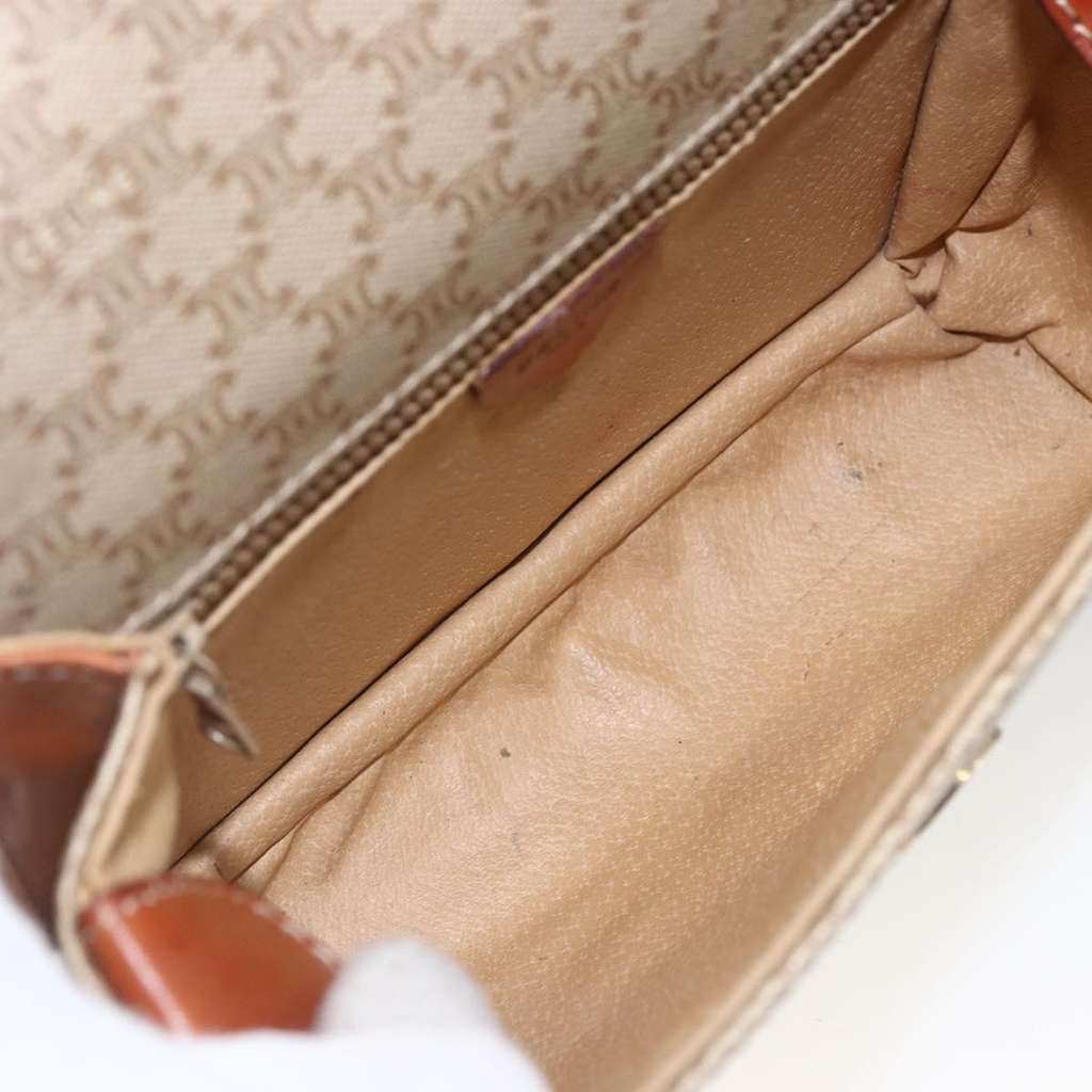 Celine Vintage Macadam Shoulder Bag Beige Canvas Fair condition - Box View