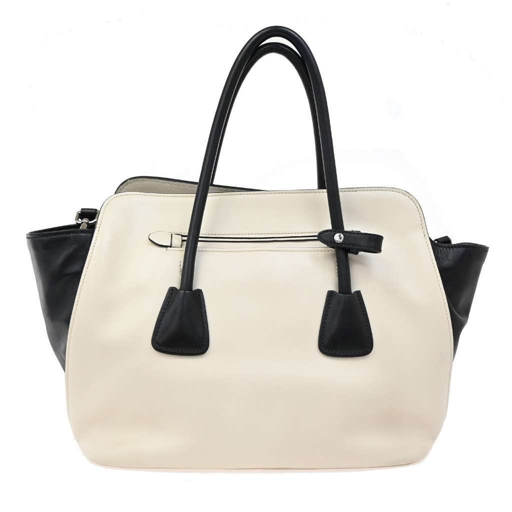 Prada Cuir Convertible Shopping Tote Beige Leather Good condition - Back View