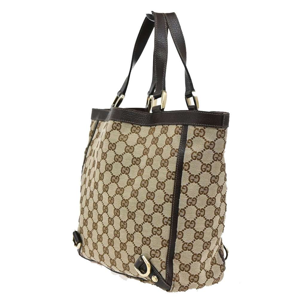 Gucci Abbey D-Ring Tote Brown Canvas Good condition - Model View