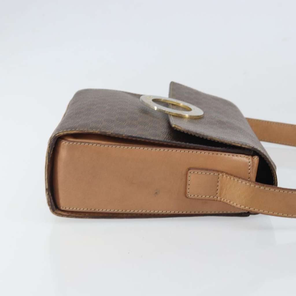 Celine Vintage Macadam Circle Logo Shoulder Bag Brown Canvas Fair condition - Inside View