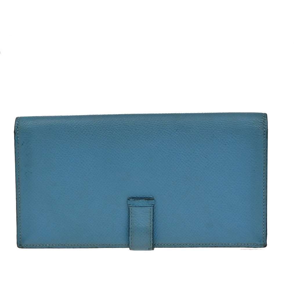 Hermès Bearn Wallet Blue Leather Good condition - Back View