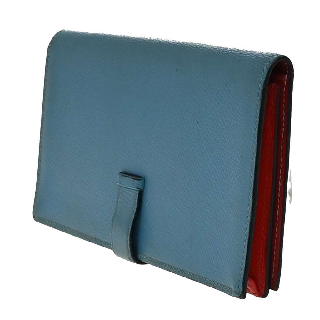 Hermès Bearn Wallet Blue Leather Good condition - Model View